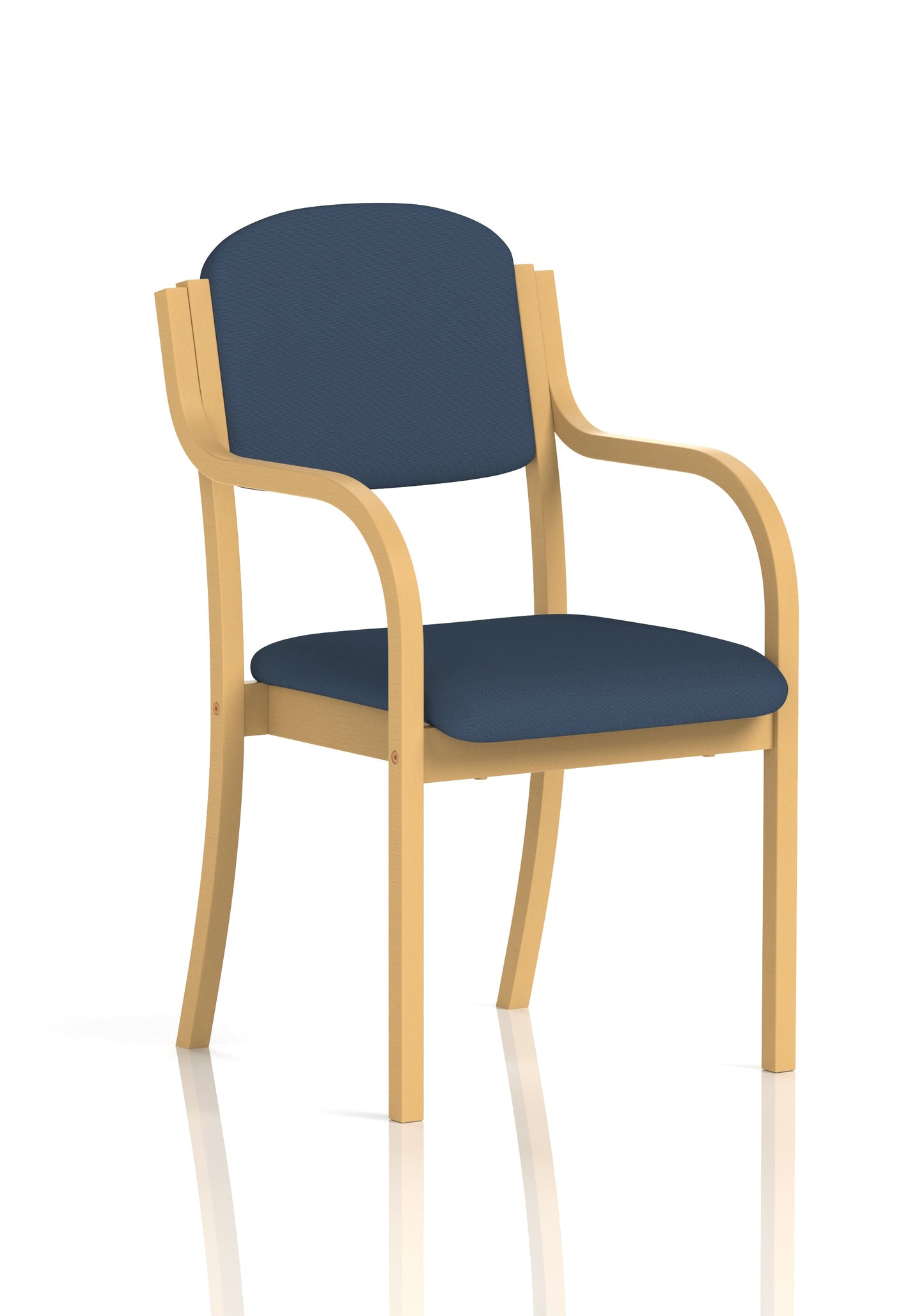 Madrid Wooden Frame Visitor Chair with Arms