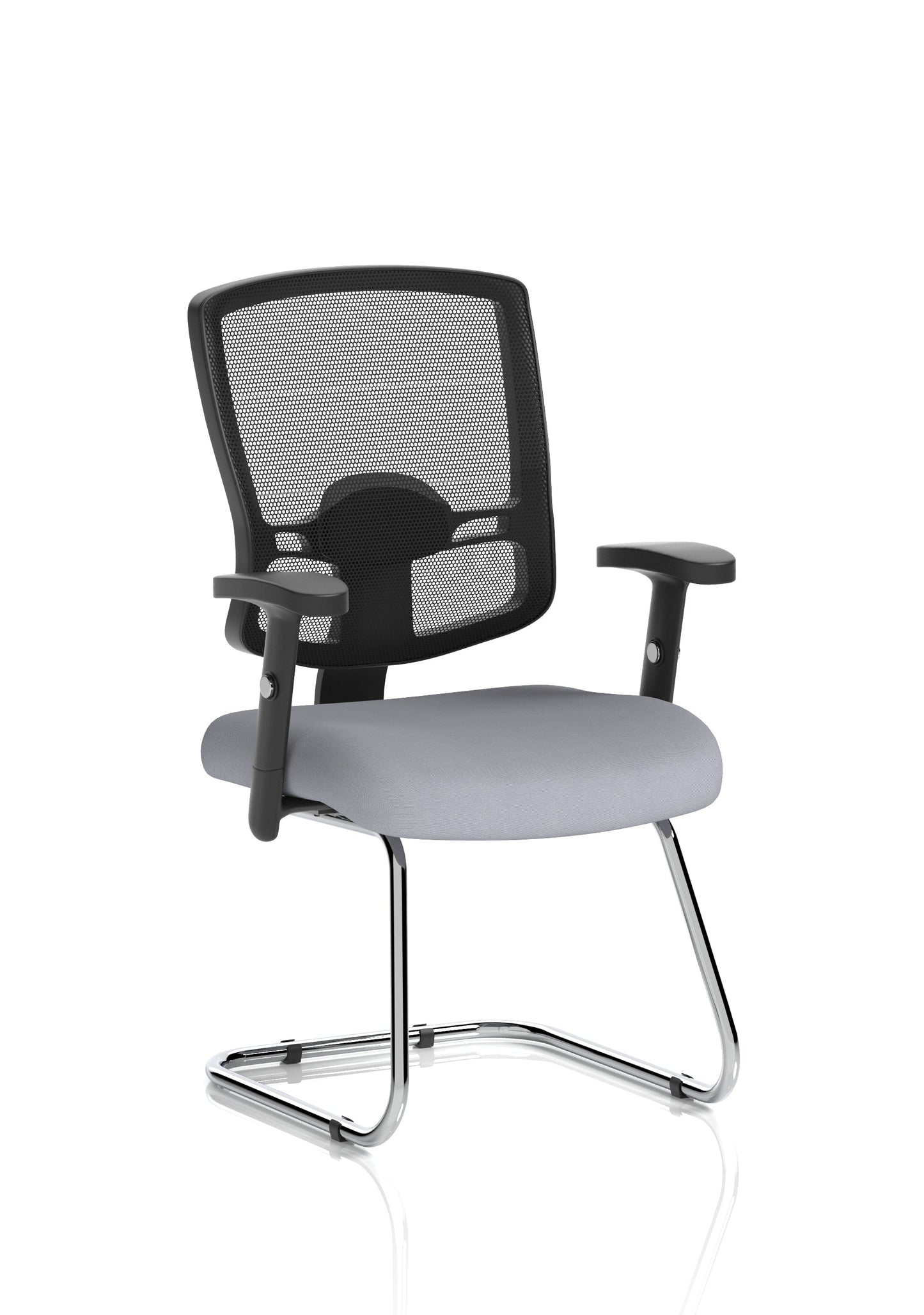 Portland Mesh Back Cantilever Visitor Chair with Arms