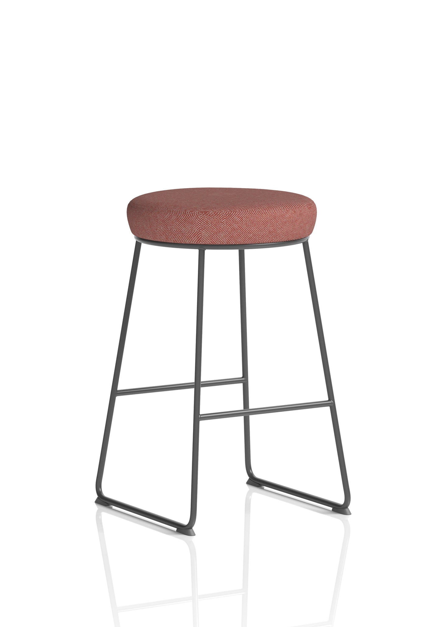 Turin Black Frame Fabric Seat Stool Chair