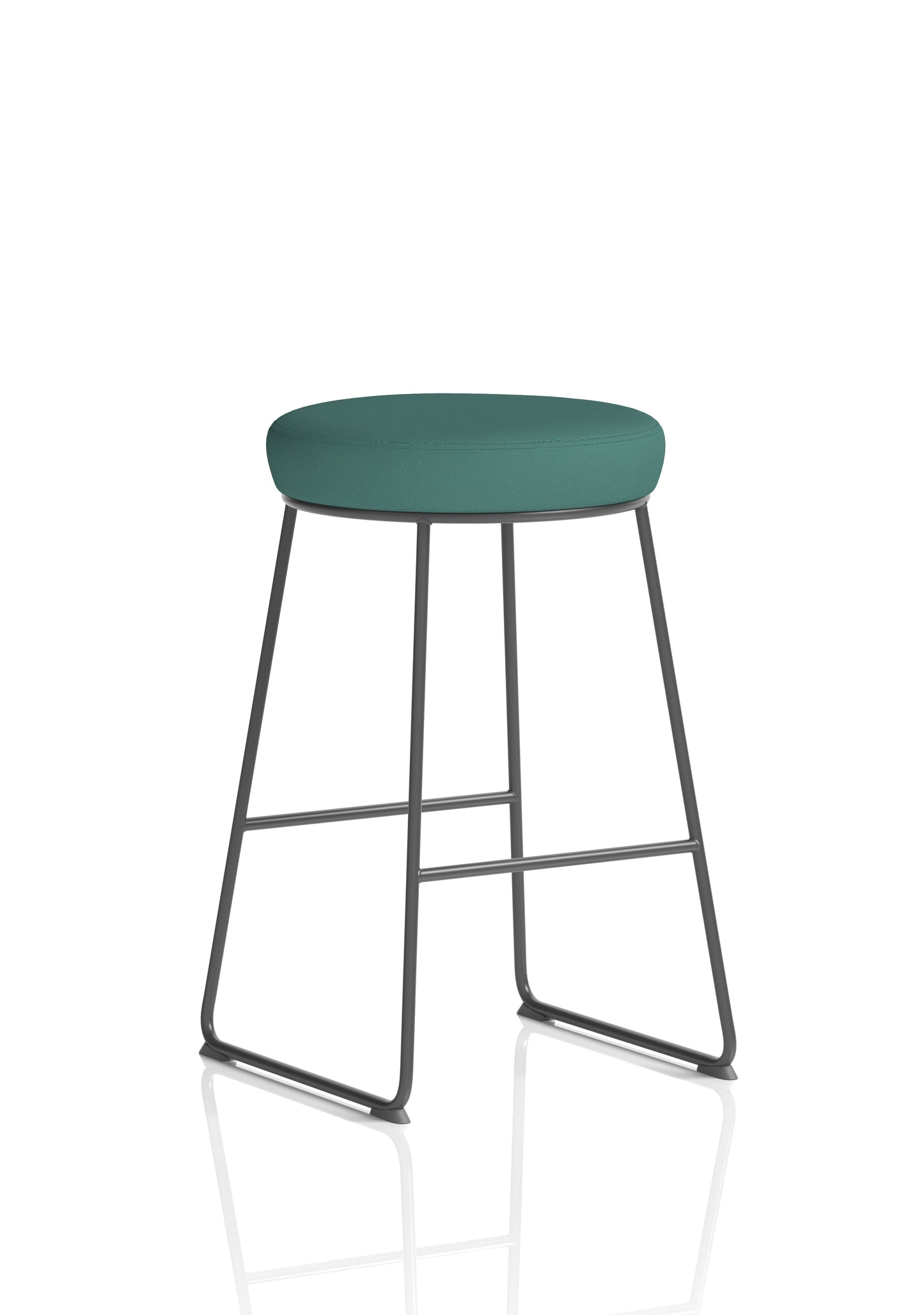 Turin Black Frame Fabric Seat Stool Chair