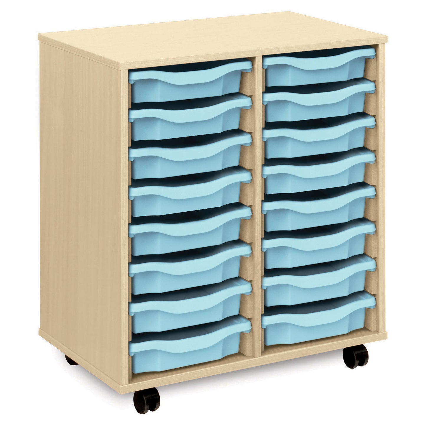 Monarch Mobile School Shallow Tray Storage Unit 16 Trays