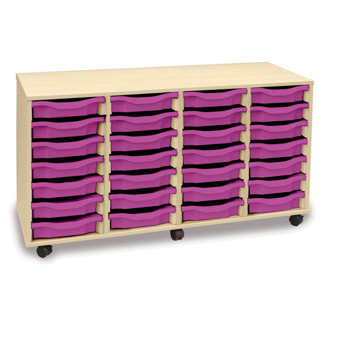 Monarch Mobile School Shallow Tray Storage Unit 28 Trays
