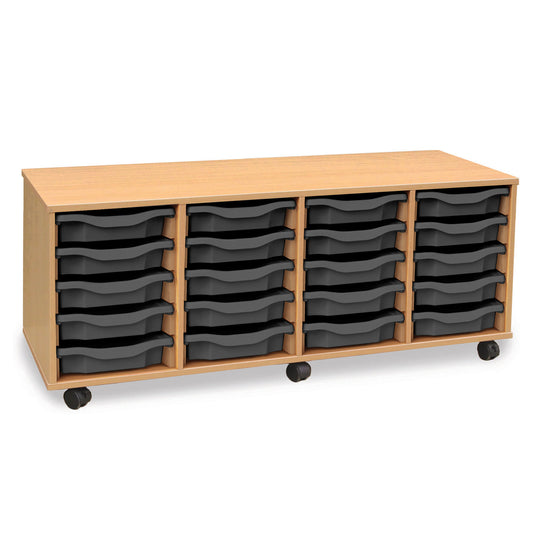 Monarch Mobile School Shallow Tray Storage Unit 20 Trays