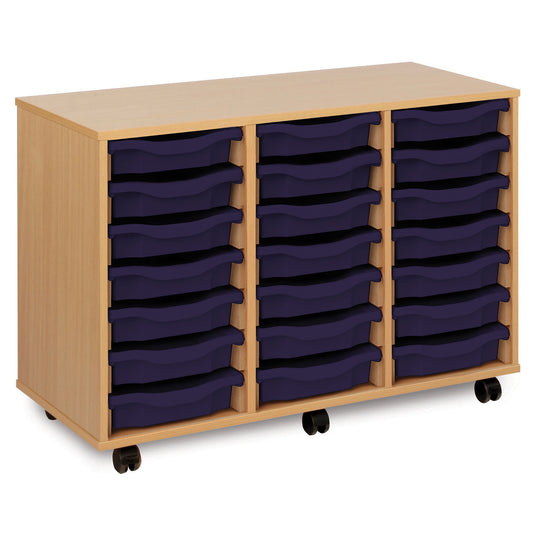 Monarch Mobile School Shallow Tray Storage Unit 21 Trays