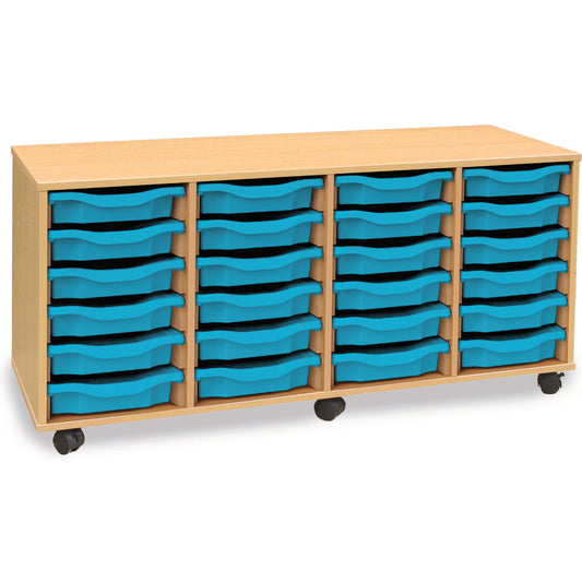 Monarch Mobile School Shallow Tray Storage Unit 24 Trays