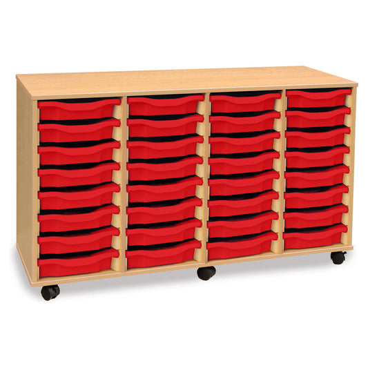 Monarch Mobile School Shallow Tray Storage Unit 32 Trays