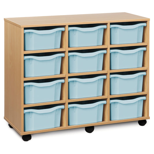 Monarch Mobile School Tray Storage Unit 12 Double Trays (Vertical)