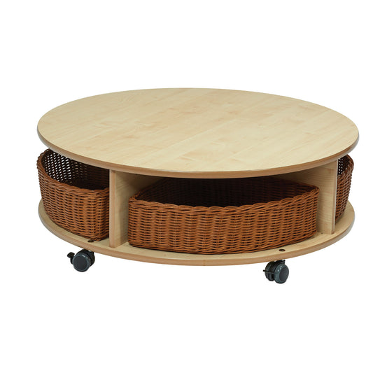Millhouse Early Years Single Tier Mobile Circular Storage Unit with 4 Baskets