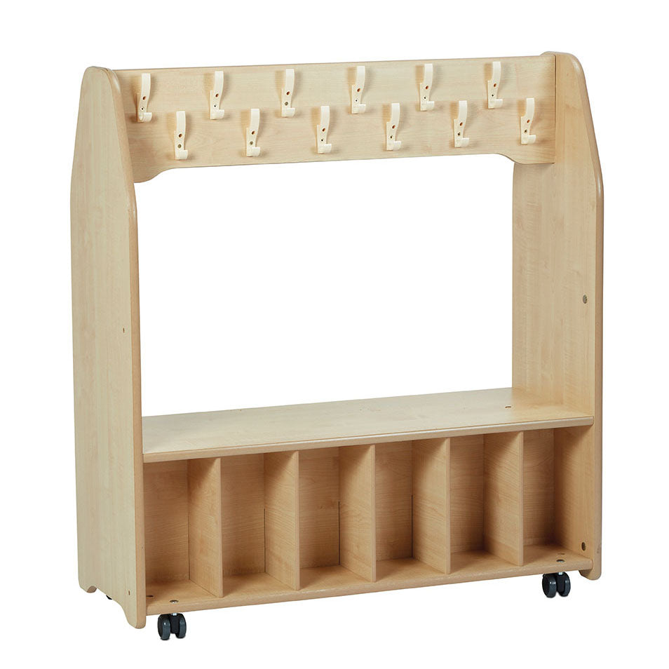 Millhouse Early Years Freestanding Mobile Cloakroom Trolley