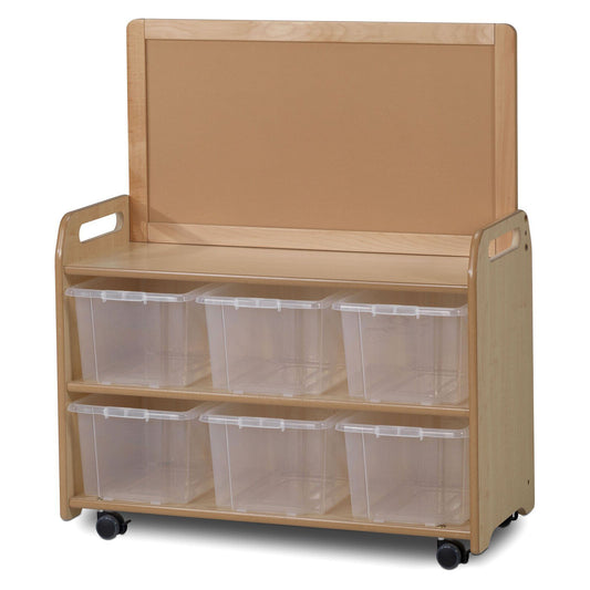Millhouse Early Years Mobile Unit With Top Display Add-on and 6 Clear Tubs