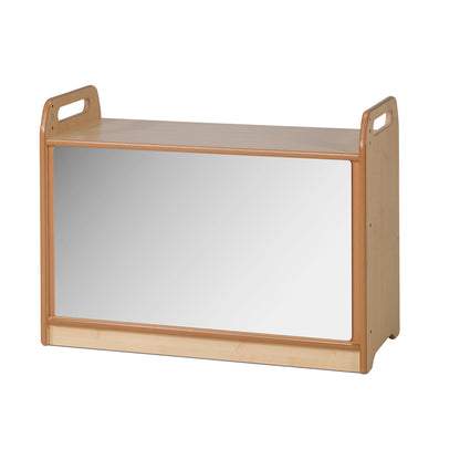 Millhouse Early Years Shelf Unit with Display & Mirror Back and 6 Clear Tubs