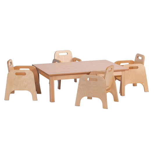 Millhouse Early Years Small Rectangular Table (L960 x W695 x H320mm) + 4 Sturdy Chairs