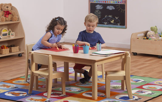 Millhouse Early Years Small Rectangular Table + 4 Beech Stacking Chairs