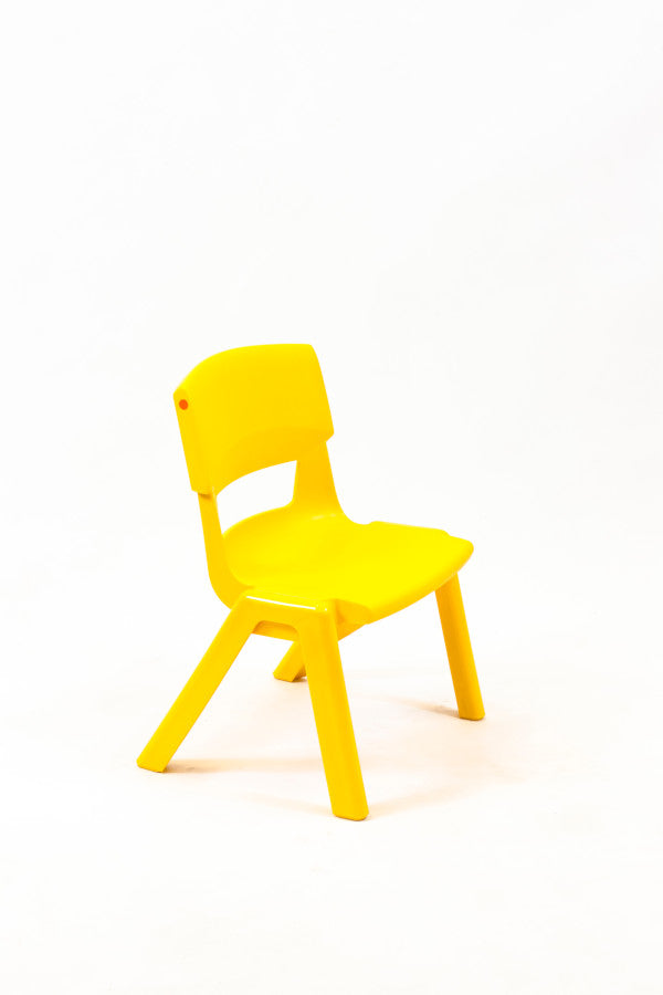 Sun yellow Postura Plus one piece chair on a white background