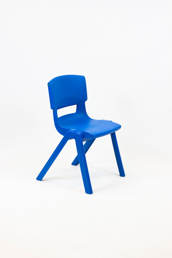 Ink blue Postura Plus one piece chair on a white background