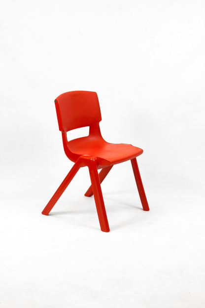 Poppy red Postura Plus one piece chair on a white background