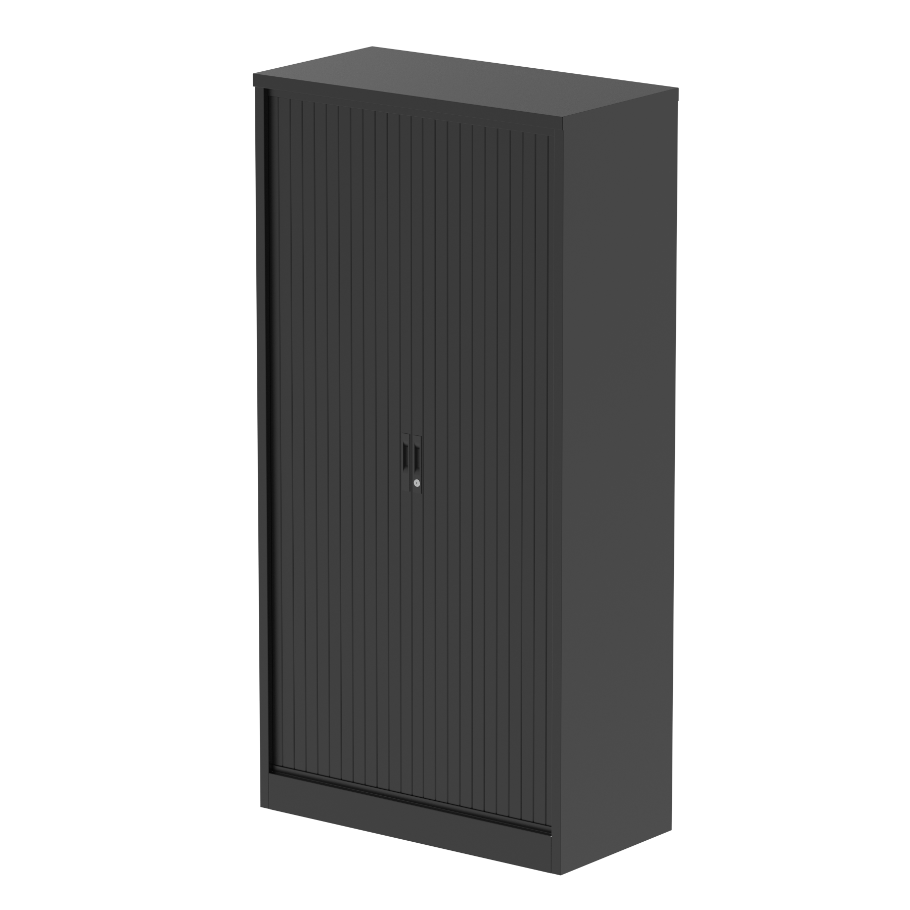 Qube Side Tambour Cupboard With Shelves – Chequered Fox