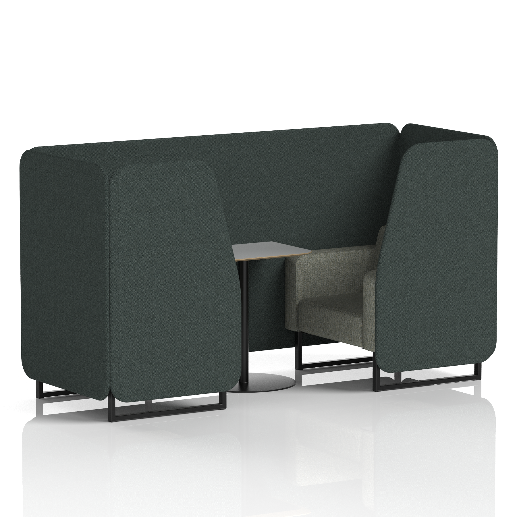 Brixworth Booth With Grey Table In Two Tone – Chequered Fox