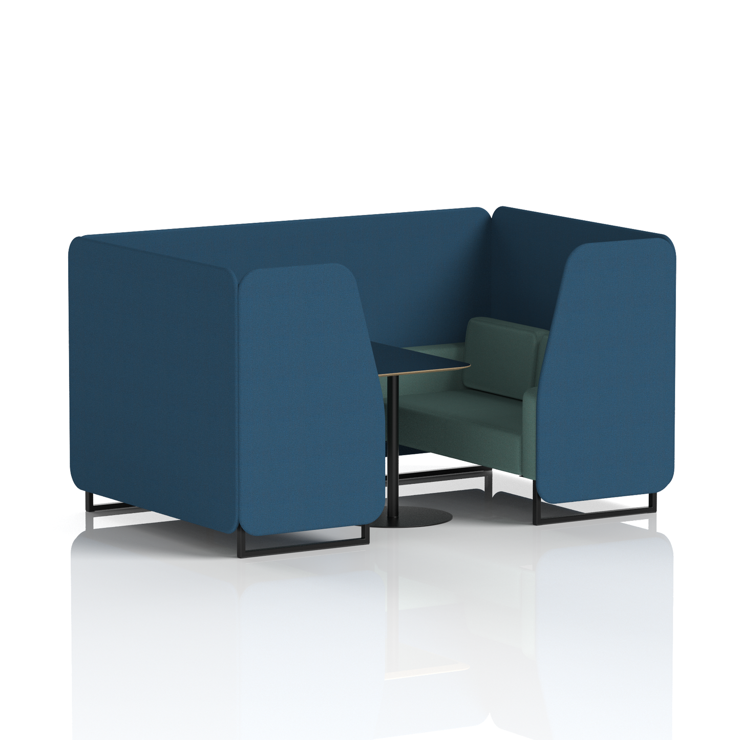 Brixworth Booth With Black Table In Two Tone