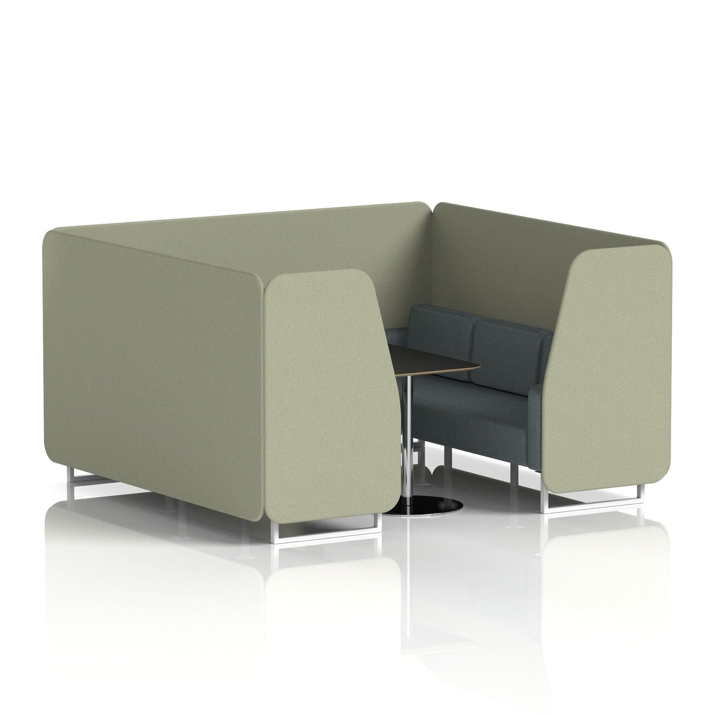 Brixworth Booth With Black Table In Two Tone