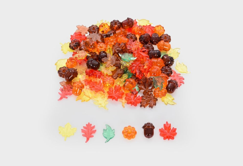 Translucent Colour Leaves & Seeds - Pk120