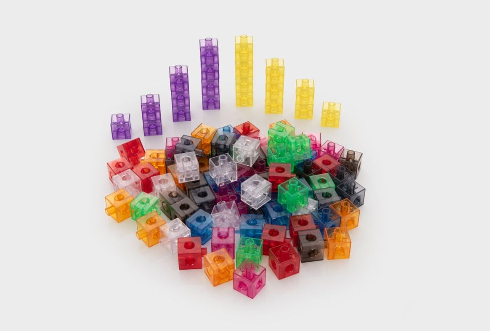 Translucent Colour Linking Cubes - Pk100