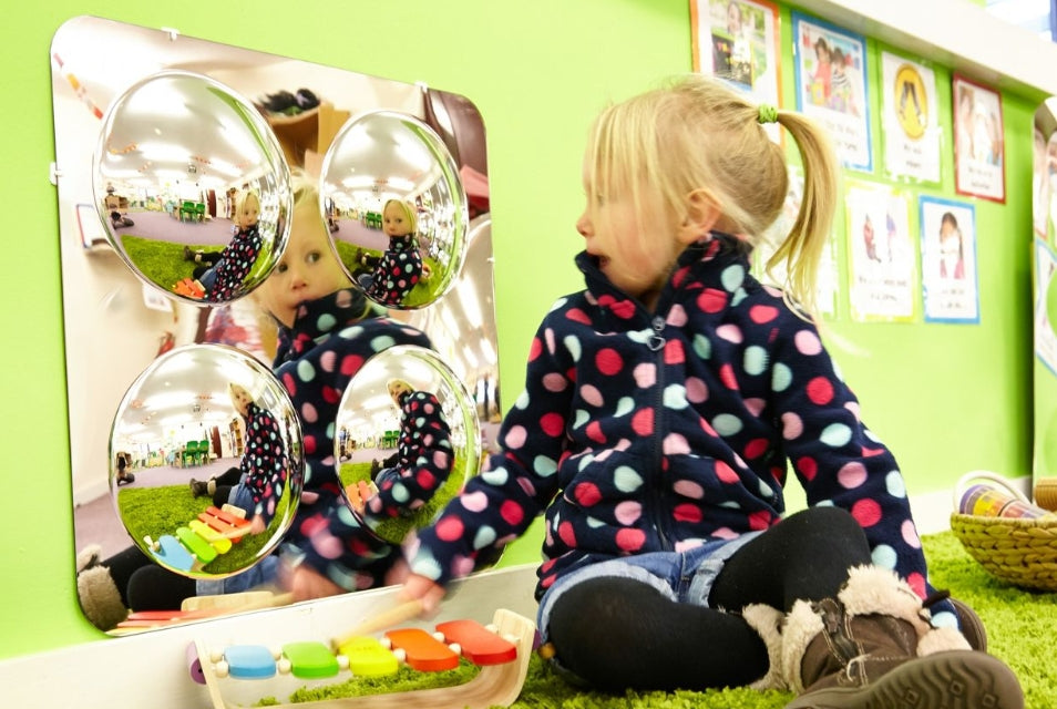 Large 4-Dome Acrylic Mirror Panel - 490mm