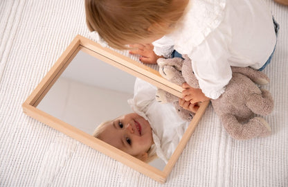 Small Wooden Mirror Tray