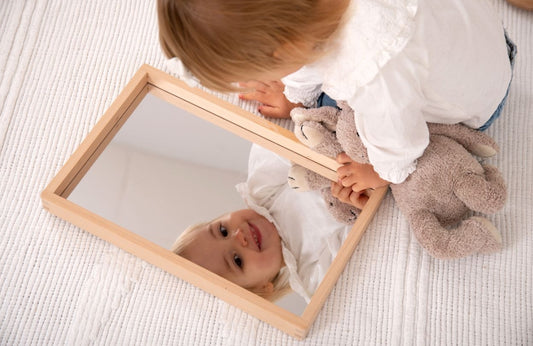 Small Wooden Mirror Tray