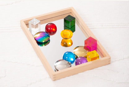 Small Wooden Mirror Tray