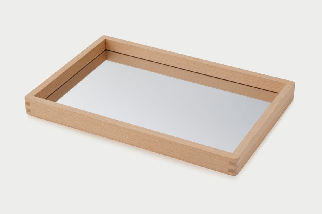 Small Wooden Mirror Tray