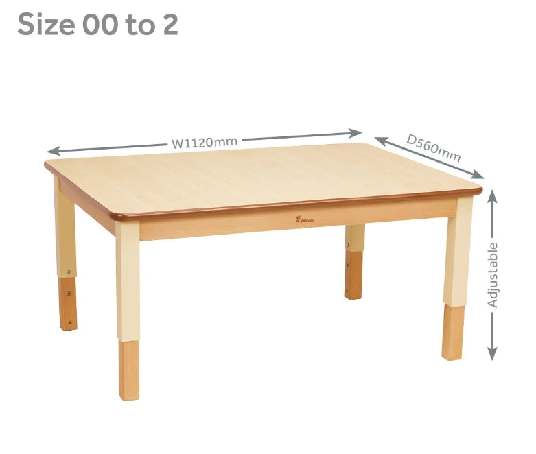 Millhouse Medium Rectangular Table Height Adjustable W1120 x D560mm