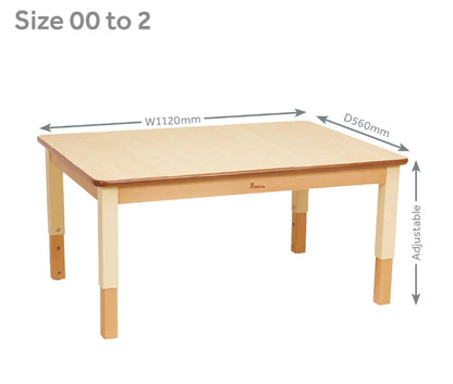Millhouse Medium Rectangular Table Height Adjustable W1120 x D560mm