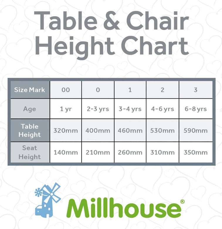 Millhouse Small Rectangular Table Height Adjustable W960 x D695mm