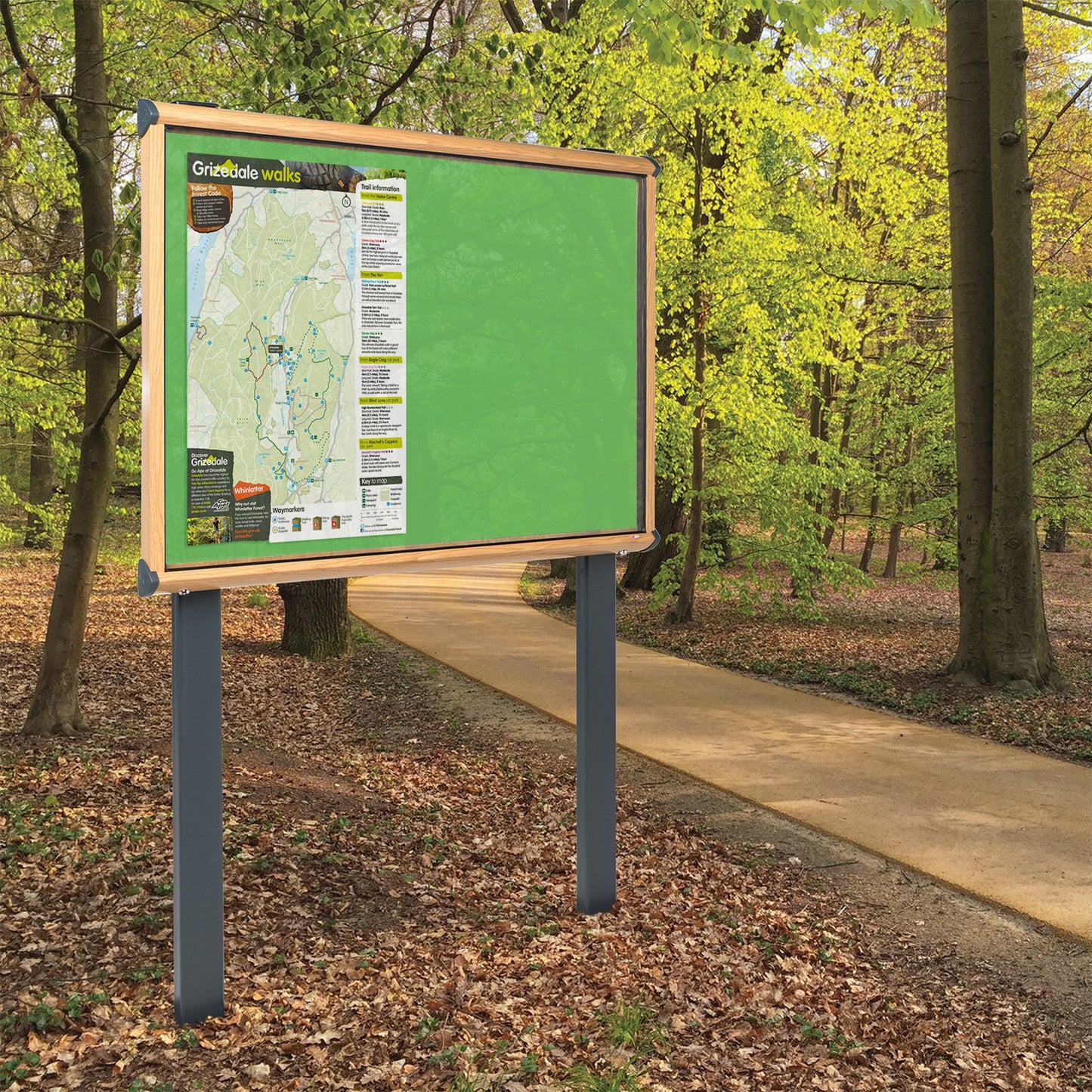 Shield Wood Effect Exterior Showcases - Sunken Posts