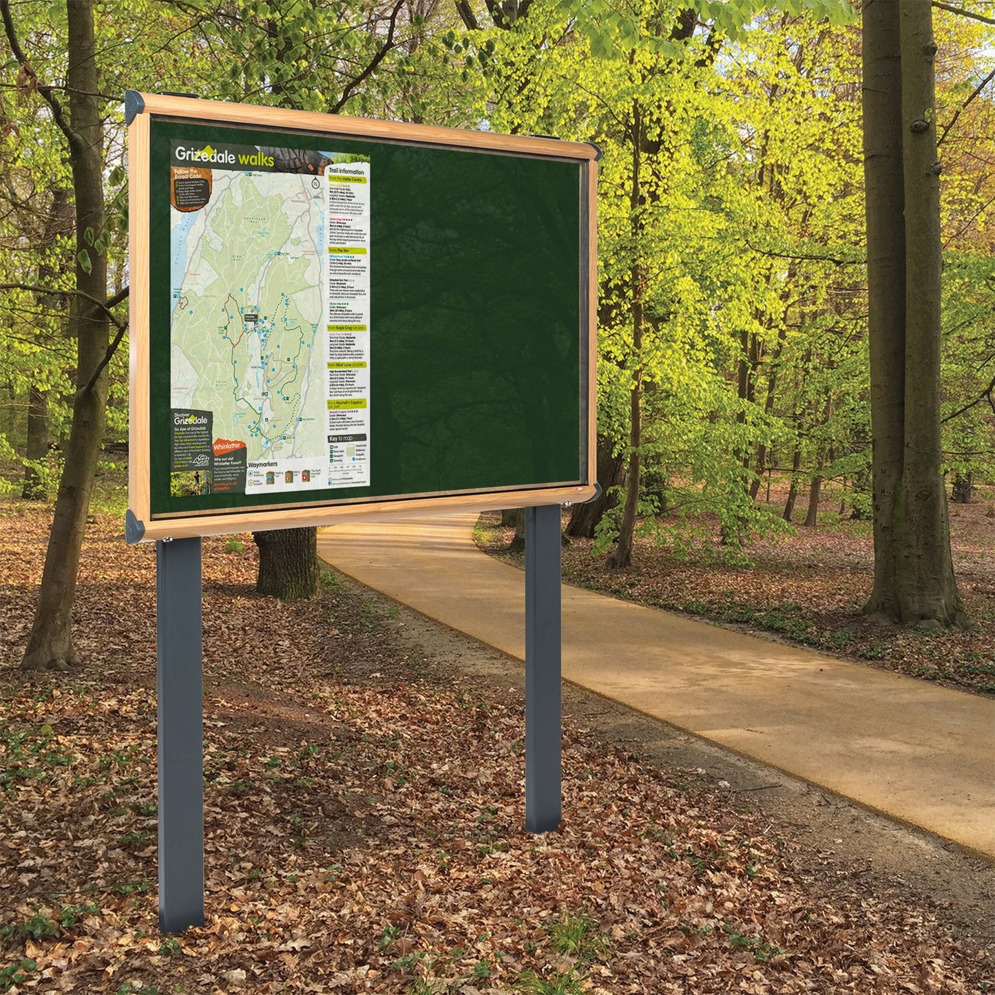 Shield Wood Effect Exterior Showcases - Sunken Posts