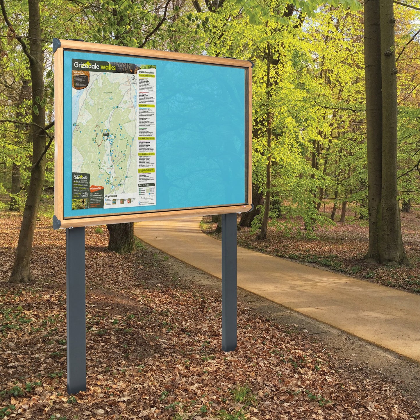 Shield Wood Effect Exterior Showcases - Sunken Posts