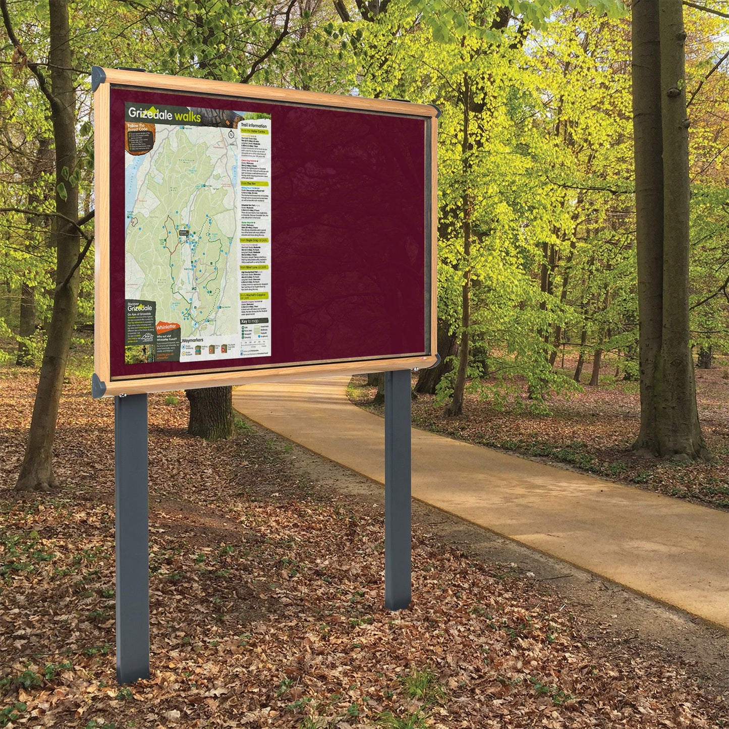 Shield Wood Effect Exterior Showcases - Sunken Posts