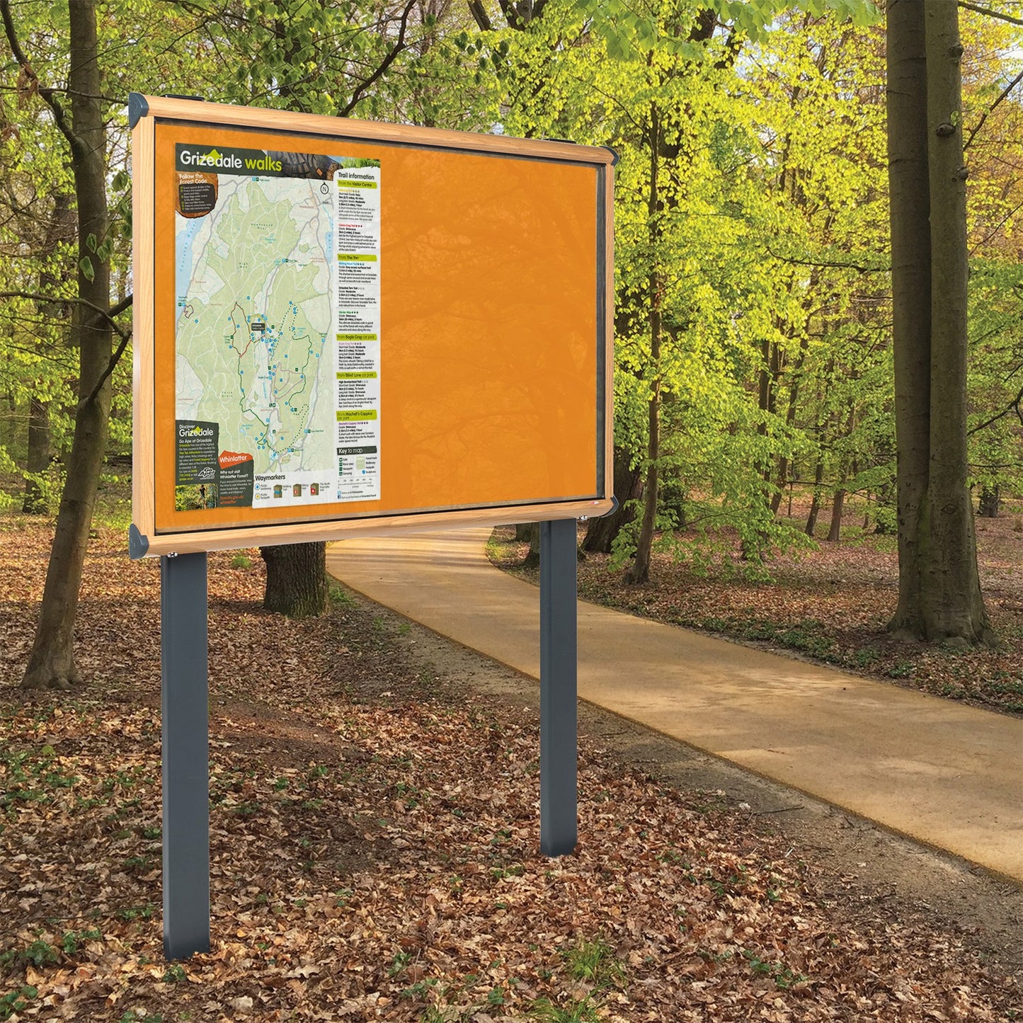 Shield Wood Effect Exterior Showcases - Sunken Posts