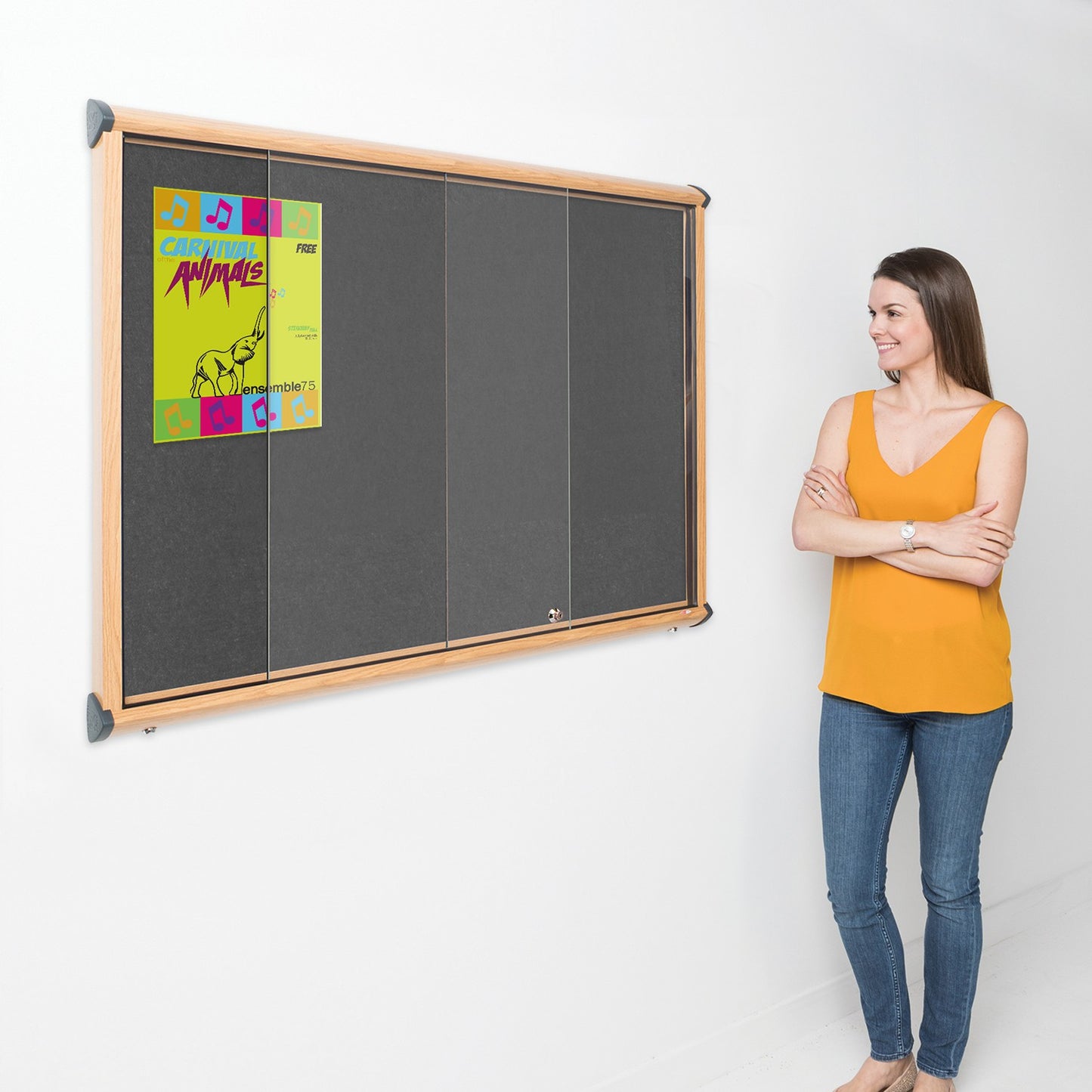 Shield Resist-a-Flame Showcase with Sliding Glass Doors (Wood Effect Frame)