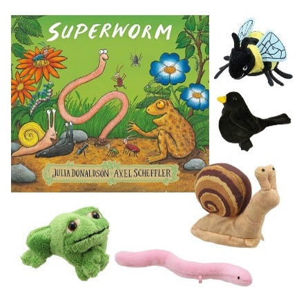 Superworm Finger Puppet Book Set