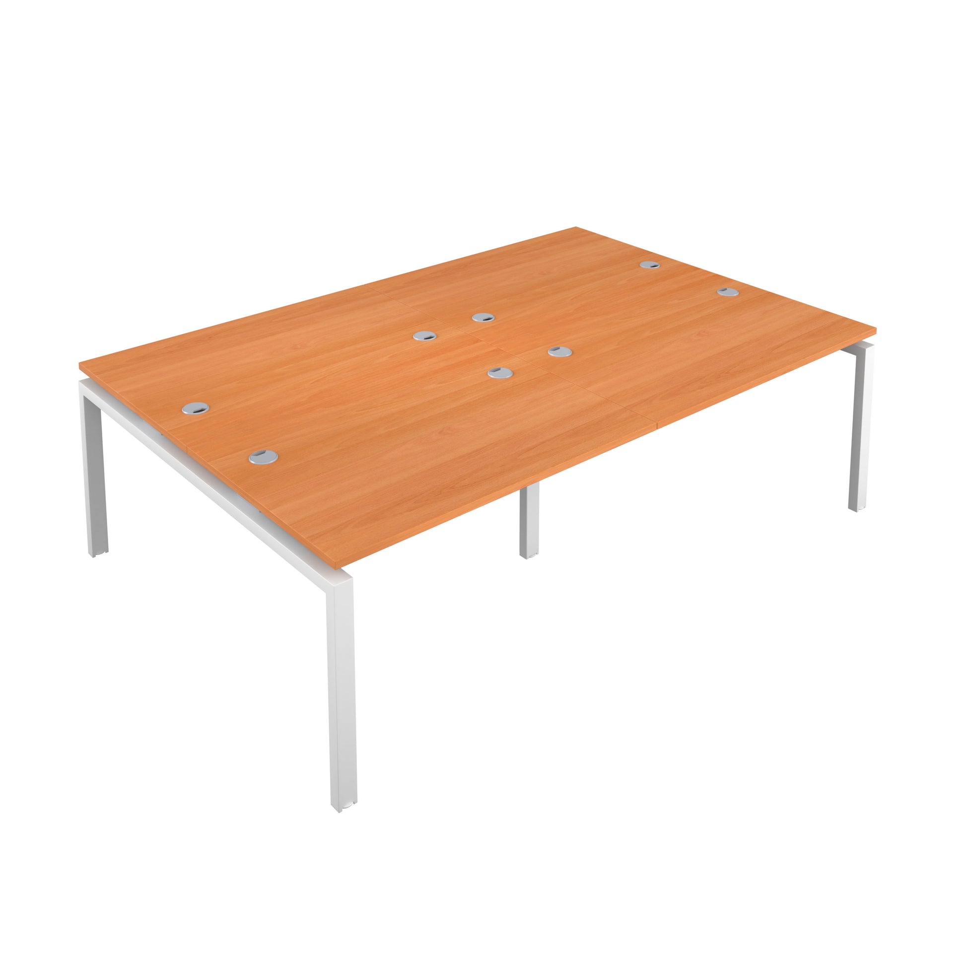 Telescopic Sliding Bench with Cable Ports: 4 Person | 1200 X 800 | Beech/White