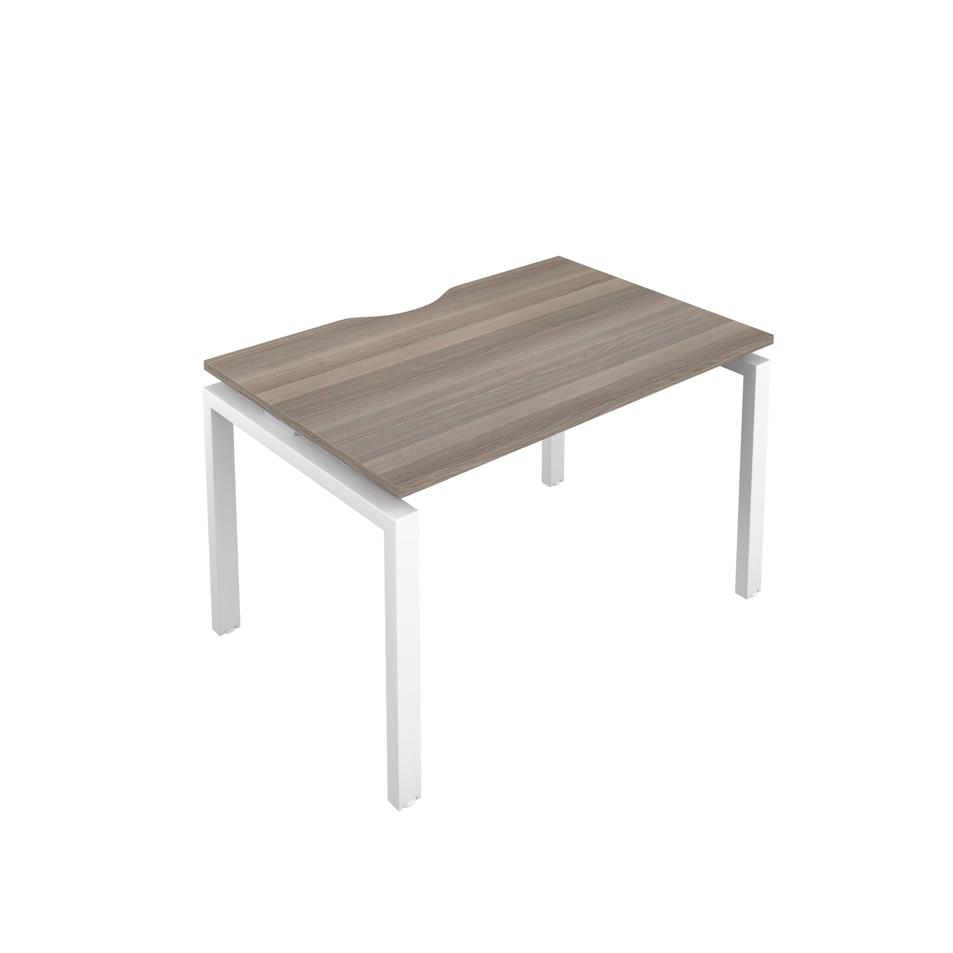 Telescopic Sliding Bench with Cut Out: 1 Person | 1200 X 800 | Grey Oak/White