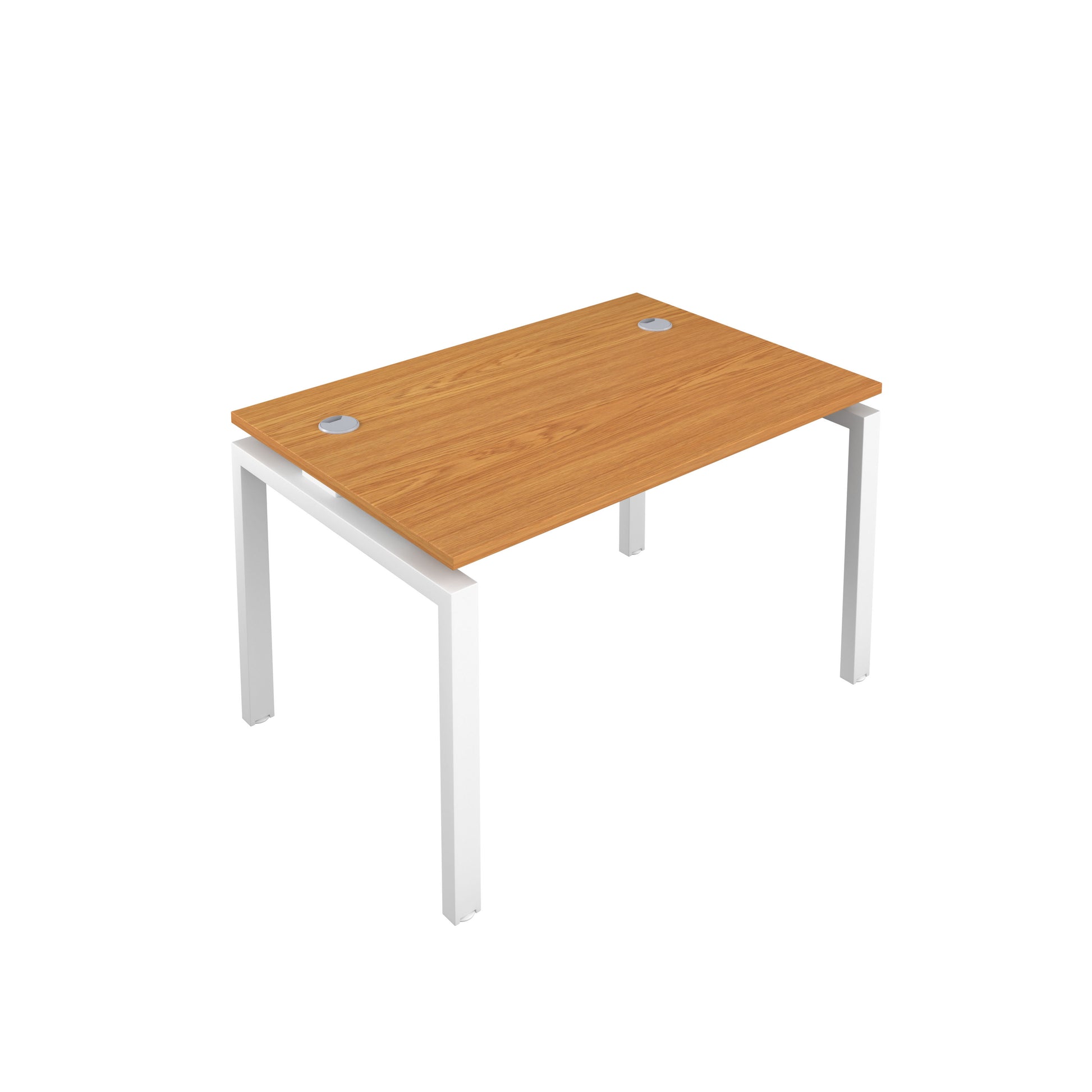 Telescopic Bench with Cable Ports: 1 Person | 1200 X 600 | Nova Oak/White