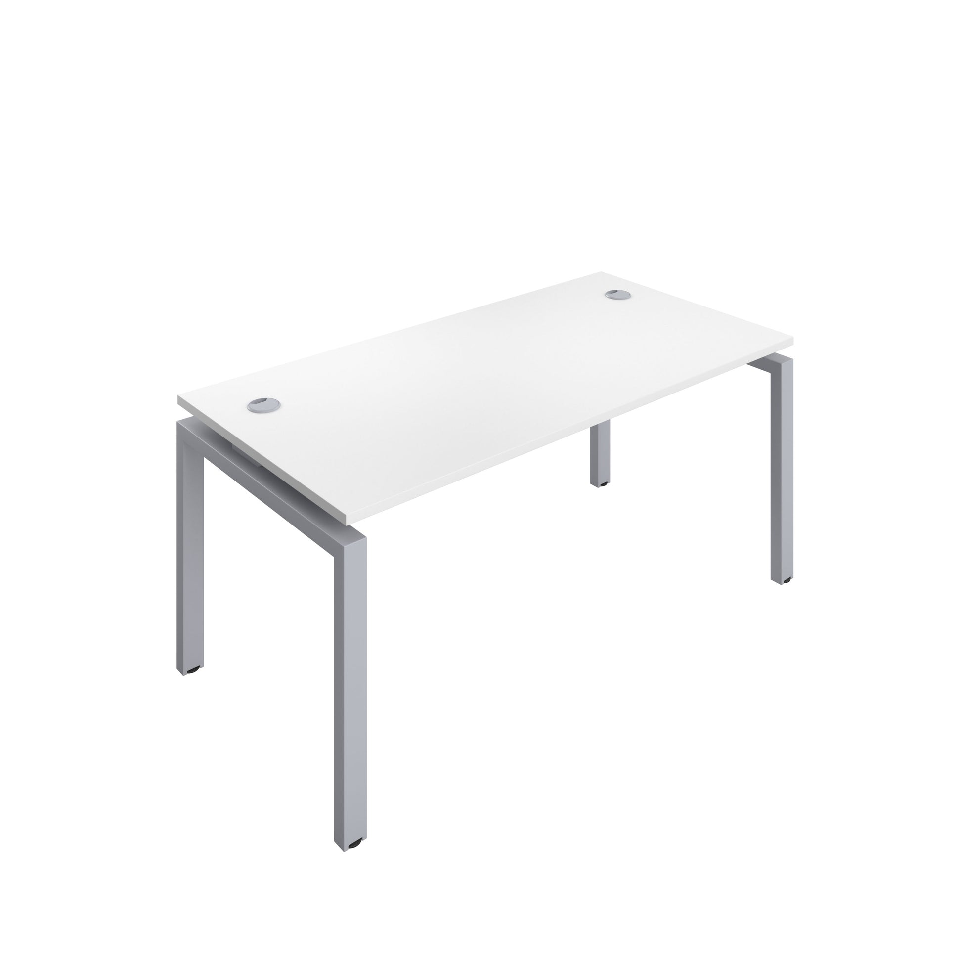 Telescopic Bench with Cable Ports: 1 Person | 1600 X 800 | White/Silver