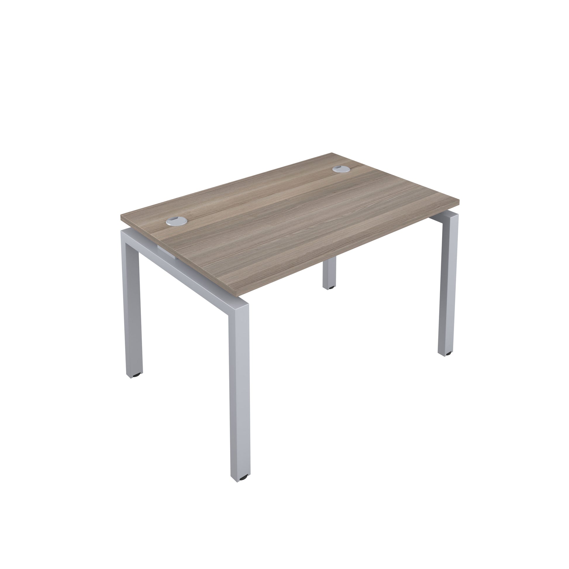 Telescopic Bench with Cable Ports: 1 Person | 1200 X 800 | Grey Oak/Silver