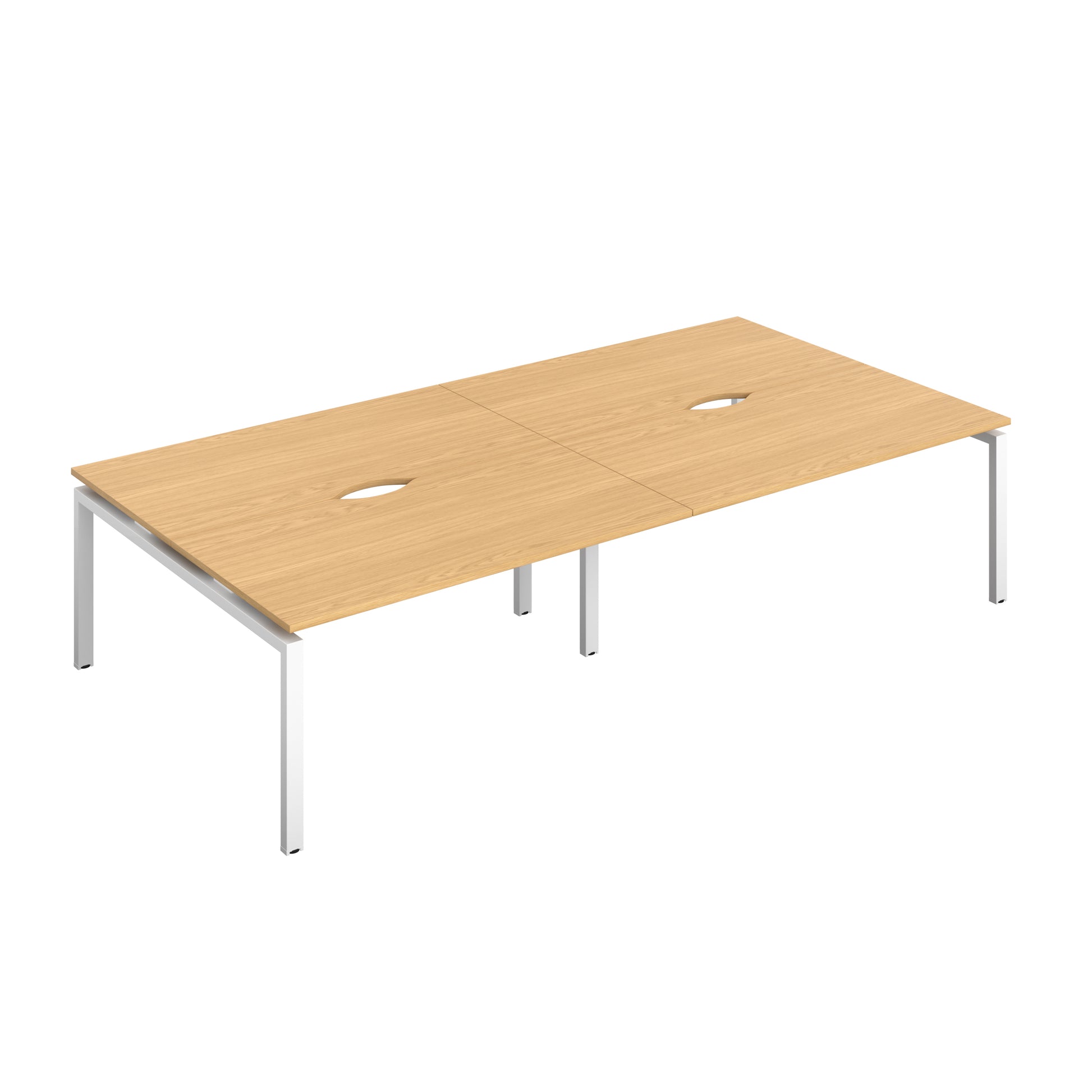 Telescopic Sliding Bench with Cut Out: 4 Person | 1600 X 800 | Nova Oak/White