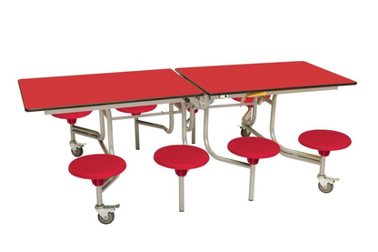 Eight Seat Rectangular Mobile Folding Table