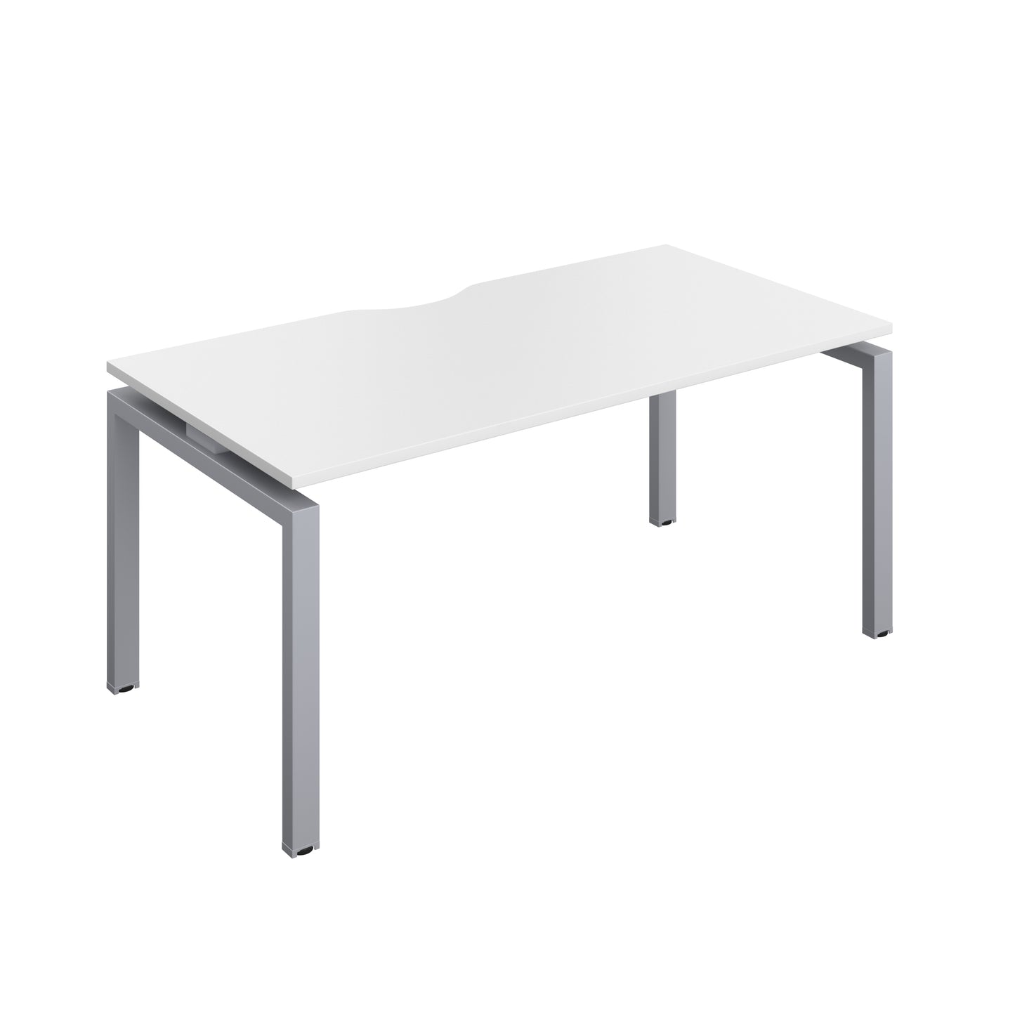 Telescopic Sliding Bench with Cut Out: 1 Person | 1600 X 600 | White/Silver