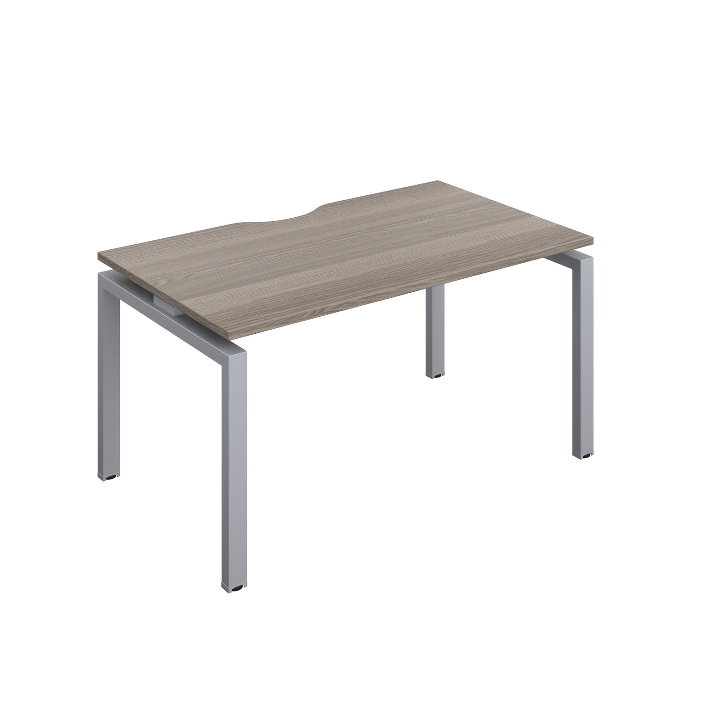 Telescopic Sliding Bench with Cut Out: 1 Person | 1400 X 600 | Grey Oak/Silver